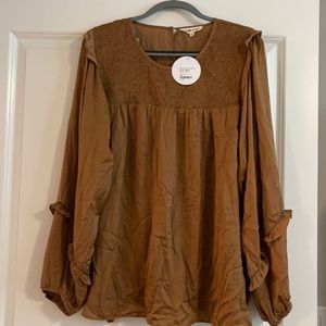 Beautiful caramel brown silky blouse